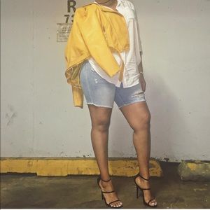 ZARA YELLOW LEATHER JACKET.